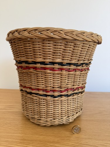 Vintage woven wicker waste - vintage,