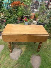 Antique Pembroke Pine Kitchen Country Dining Table with Drop Down Leaves