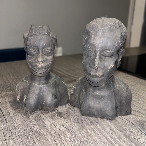 Vintage african busts - vintage, pair