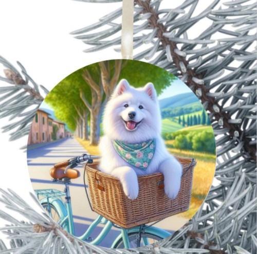 Samoyed dog hanging bauble - samoyed,