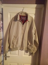 HARRINGTON JACKET COAT MENS CREAM COLOUR SIZE XXL ENGLISH STYLE SKINHEAD PUNK...