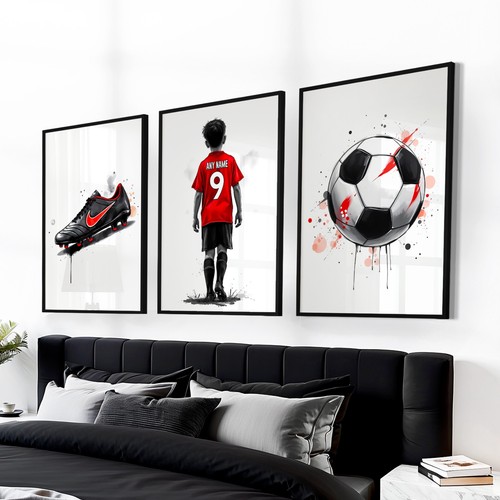 Personalised football prints - football,