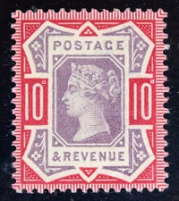GB SG210 QV 1887 10d Dull Purple & Carmine, Jubilee, Unmounted Mint, Cat £90