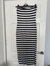 Navy & White Striped Strapless