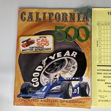 California 500 Goodyear Magazine w/ 11th Ontario Motor Speedway Patch 1980