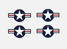 United States Air Force (USAF) Military Roundel 70mm x 37mm Sticker Decal  x4