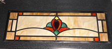 Stained Glass Transom Window Panel W 66cm H 22 Perfect Condition