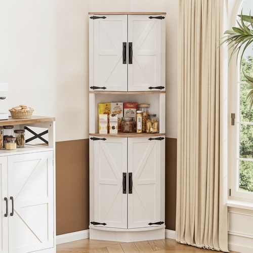 White corner storage cabinet - corner,