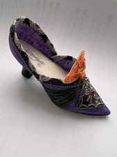 Minature pottery shoe by willow hall purple passion shoe