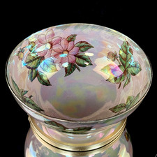 Maling Dahlia Lustre large Bowl Pink Floral England 20cm HandPainted gift