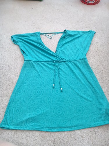Boho turquoise beach kaftan - turquoise,