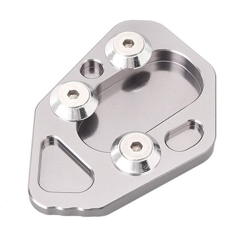 Grey motorcycle side stand pad - side,