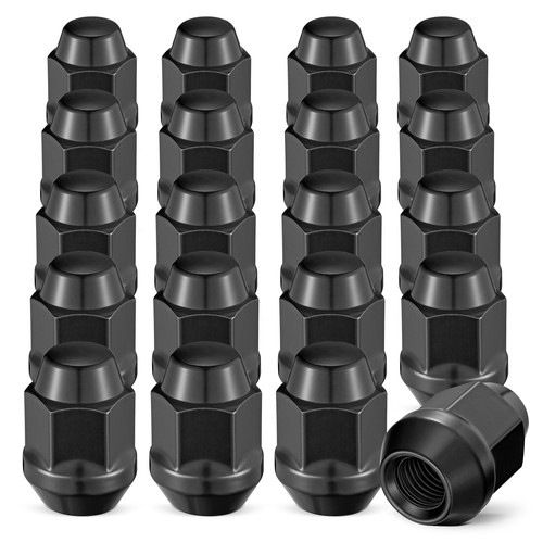 20x black wheel lug - black, 3/4"