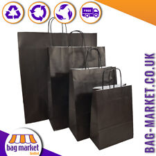 Black Paper Carrier Bags with Twist Handles, Strong Gift Bags, Party, Takeaway