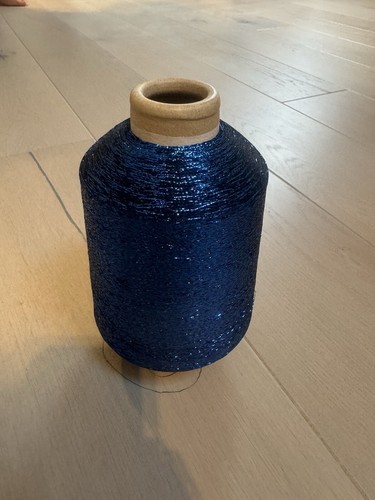 Blue metallic yarn cone - blue,