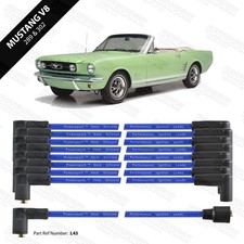 Ford Mustang V8 HT Leads 8mm Blue Performance Silicone 289 and 302 engines