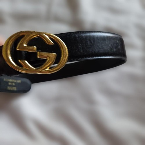 Gucci black leather belt - black,