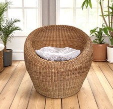 Vintage Mid Century Isamu Kenmochi style easy Lounge Pod chair Rattan Bamboo 60s