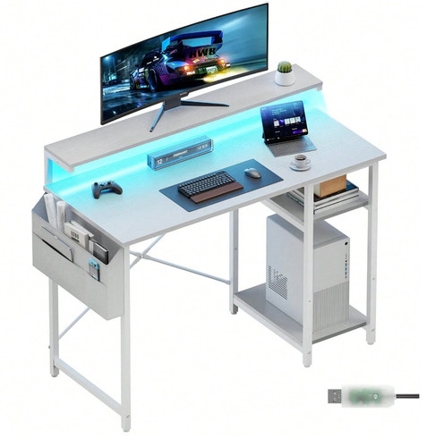 Computer desk with led lights - with,