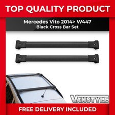 FITS MERCEDES VITO 14+ W447 BLACK CROSS BAR SET FOR OUR ALUMINIUM ROOF BARS RACK