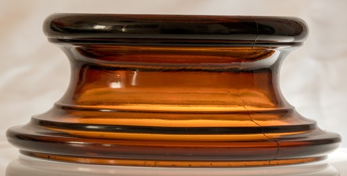 Art deco amber - glass, plinth