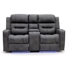 SOFAINSTORE Claremont Grey Electric Recliner Sofa – 2 Seater | LED & Console