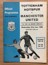SPURS v MAN UTD 1967/68 PROGRAMME TOTTENHAM MANCHESTER