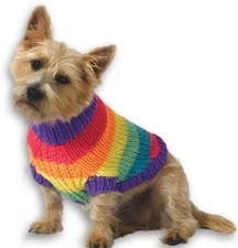 KNITTING PATTERN COPY ARAN DOG COAT  SWEATER JUMPER  RAINBOW S (M, L, XL)  15
