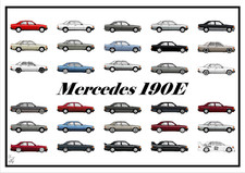 Poster mercedes 190e - -,