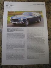 1972 VOLVO P1800ES CAR DETAILS ADVERT A4 FILE 3