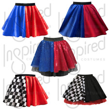 Girls HARLEY Costume Skirt FANCY DRESS Jester / Harlequin Halloween