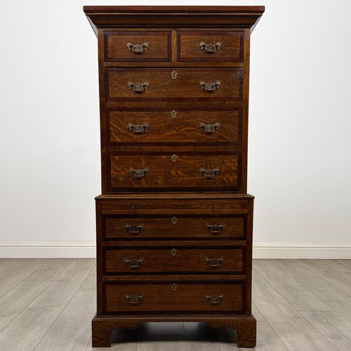 Antique oak tallboy hidden - antique, |