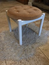 Vintage Buttoned Stool, Footstool, Dressing Table Stool, Ottoman