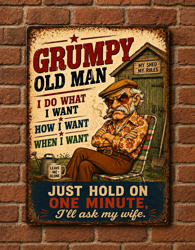 Vintage retro grumpy - grumpy, old