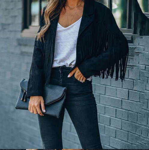 Womens faux suede tops - faux,