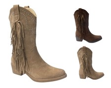 Women's Mid Calf Stud Fringe