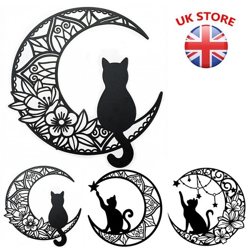 Metal black cat wall decor - cat,