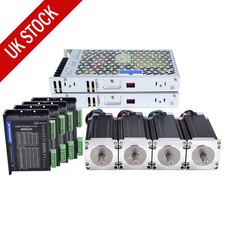 4 Axis Nema 23 Stepper Motor 3Nm 4.2A 113mm Φ10mm & Driver DM542T CNC Router Kit