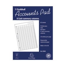 Exacompta Guildhall Account Pad Office Business 8-Column Summary A4 1589