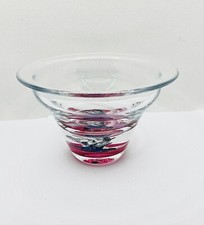 Scandinavian Style Art Glass - Handblown Swirls Twists Glass Bowl Studio Glass