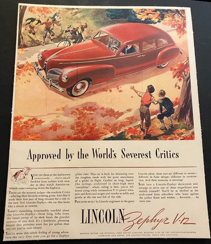 Red 1941 lincoln zephyr - red,