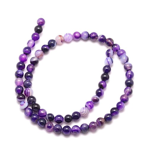 Purple banded agate beads - agate,