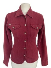 Womens's Moto Topshop Dark Pink 100% Cotton Denim Style Shirt / Jacket UK 10