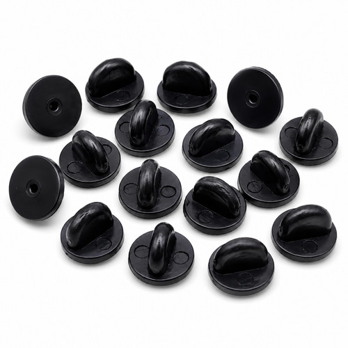 Rubber pin backs keepers - rubber,