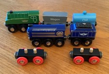 Brio type ELC, Carousel Train Tender Trucks Trailers Bundle Wooden Train Sets