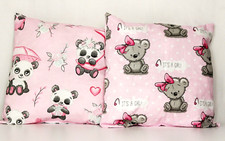 2 pack baby pillows filled patterned cushions 4 pram cot bed pandas 1 year+