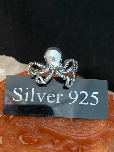 Solid silver octopus - silver,
