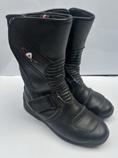 Akito Monza Men's Black Leather Waterproof Motorcycle Boots UK Size 8 EU 42