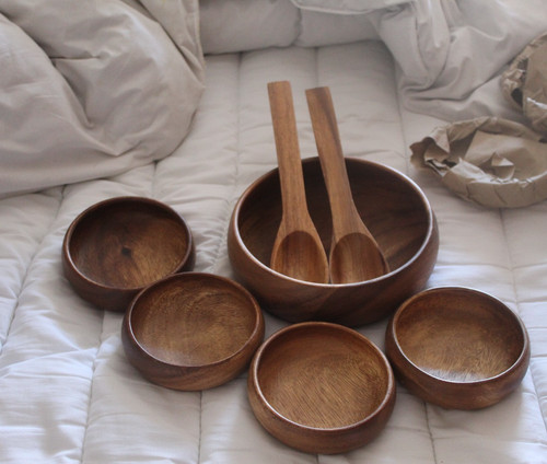 Salad bowls made from - from, wood