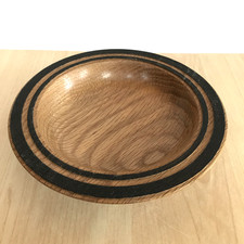 Small Carved Oak Wood Bowl